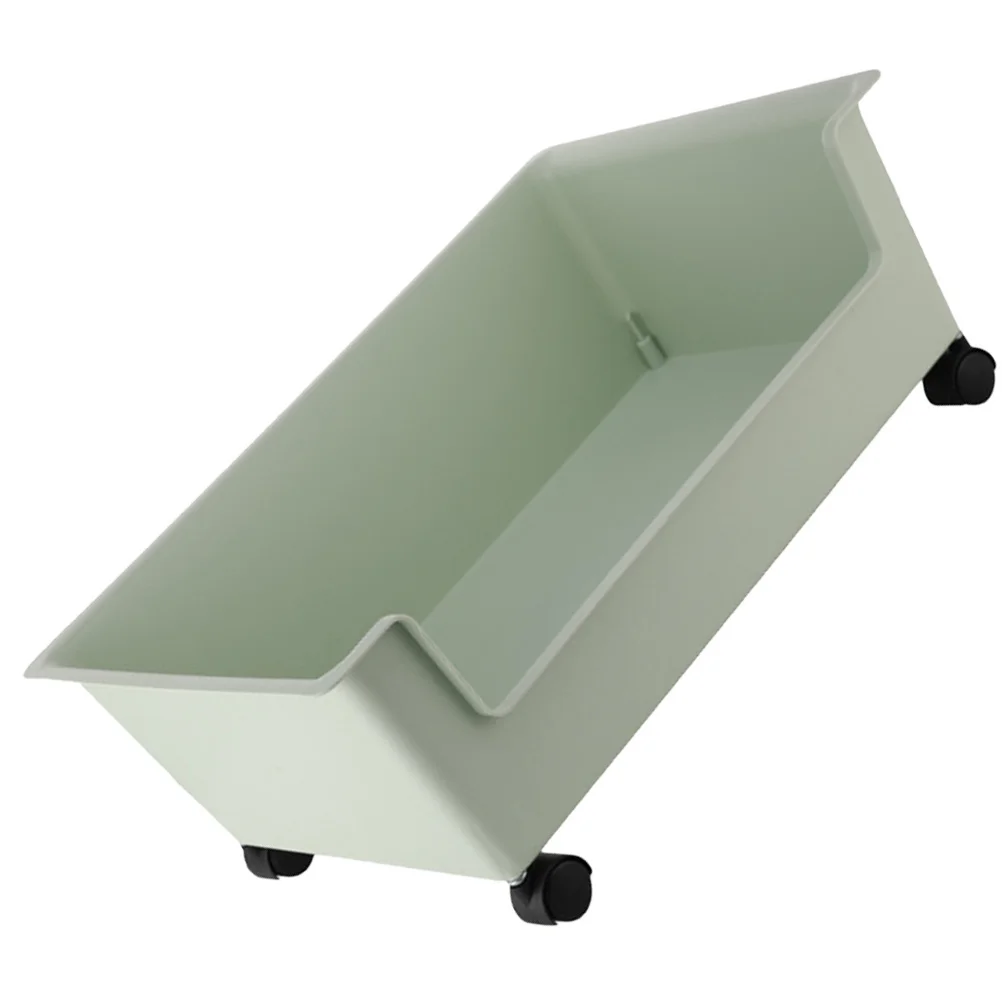 Contenitore portaoggetti in plastica di grande capacità con ruote da 1 pezzo per l'organizzazione della stanza del dormitorio dell'home office, portaoggetti leggero