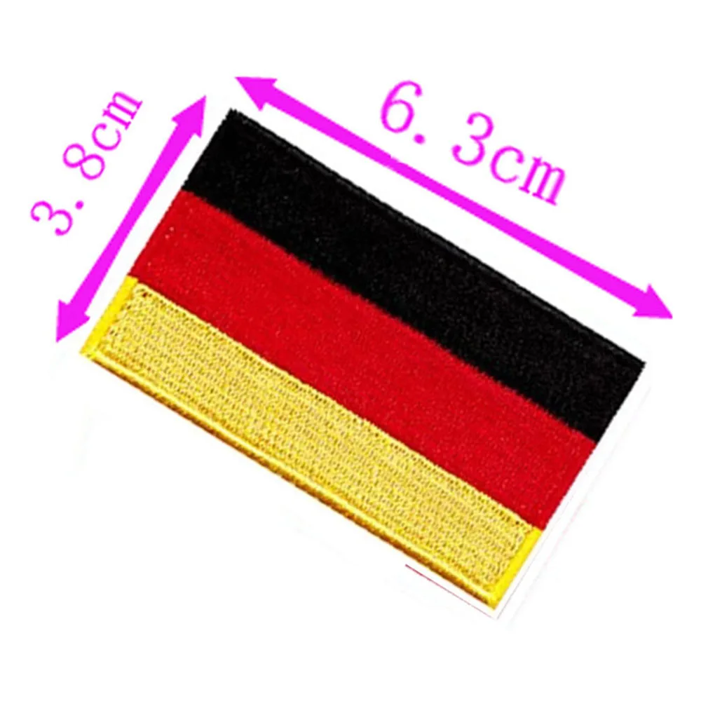 1pc Germany Country Flag Embroidery Patch 6.3cm Wide High Quality Iron On Sew On Backing/Hand Craft/Applique/Hot Cut