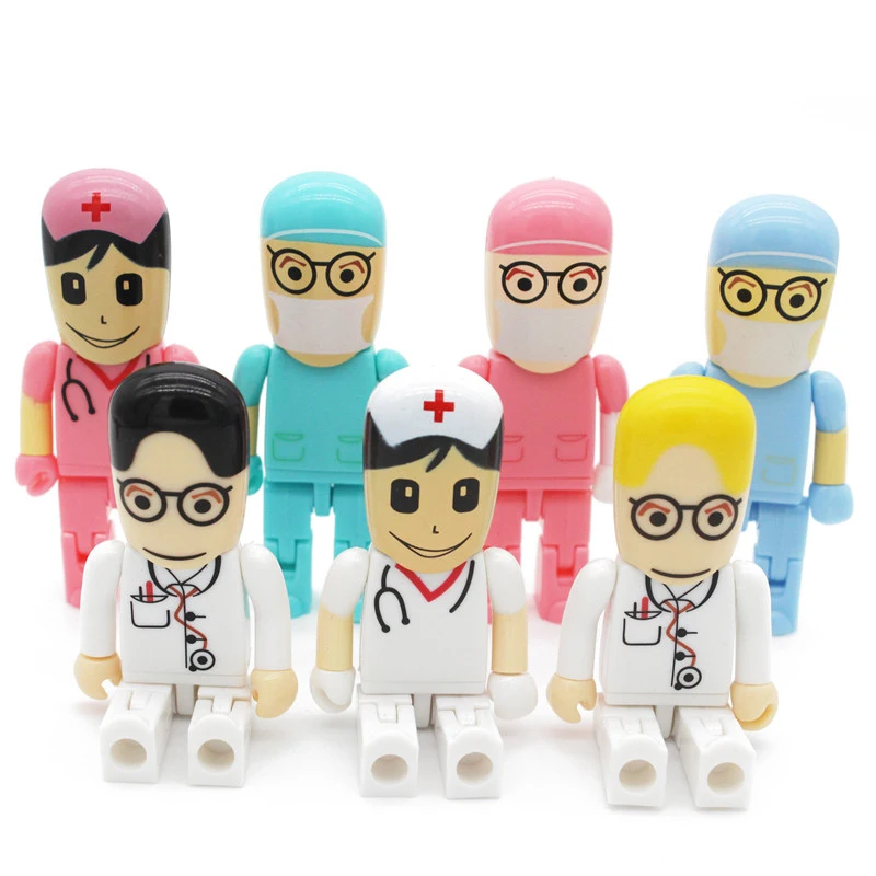 Cartoon Doctor Nurse Model Usb2.0 Flash Drive 64GB 32GB 16GB 8GB Pendrive 4G Memory Storage Usb Stick 128GB Pen Drive Flash Disk - view 2