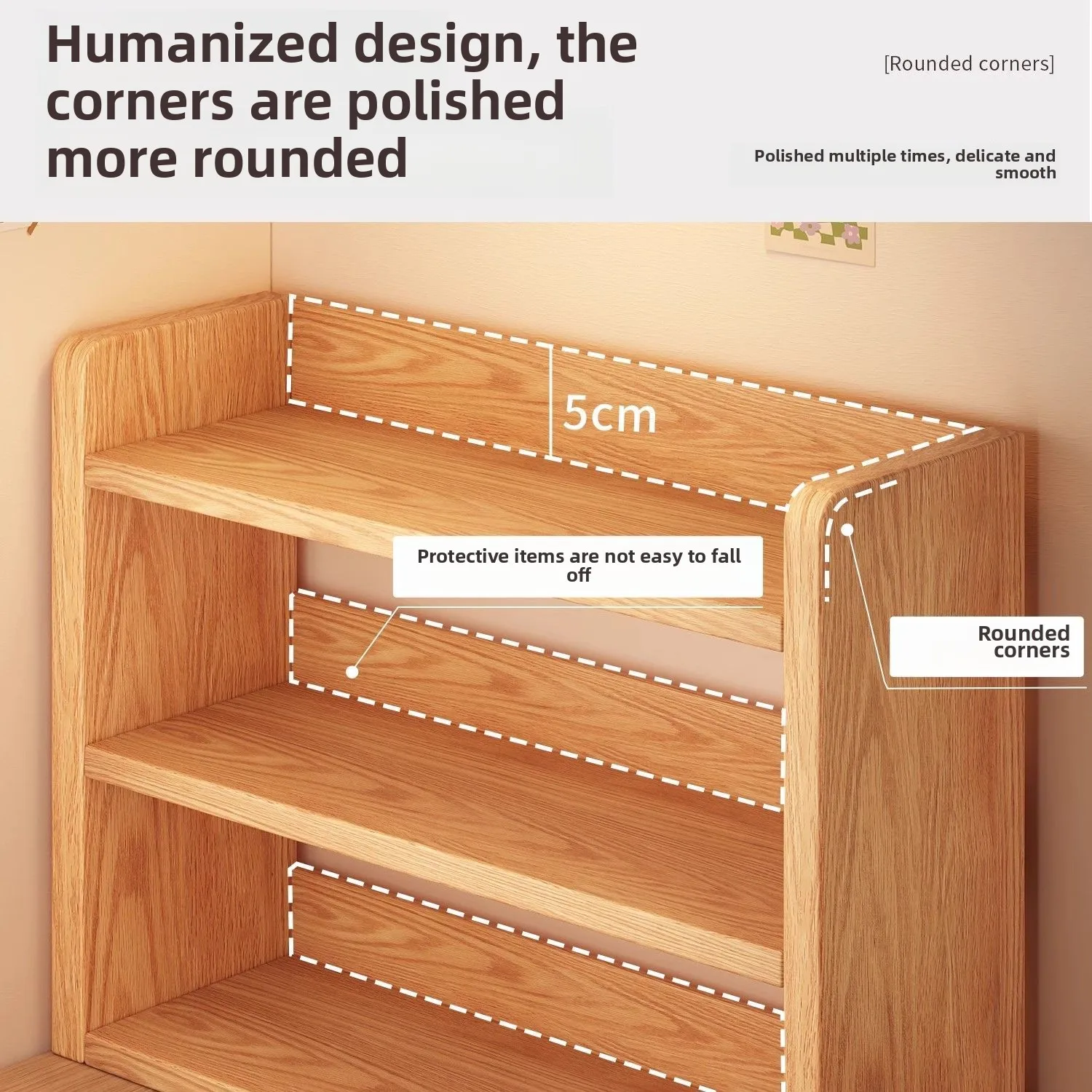 

New solid wood desktop bookshelf, student home desk, simple multi-layer bookshelf