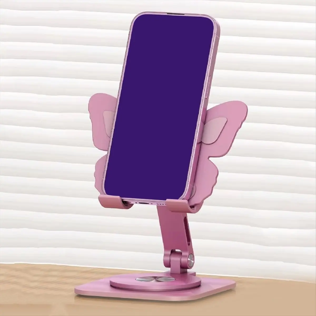 ABGN Phone Stand Aluminum Alloy Butterfly Foldable 360 Degree Rotating Adjustable Within 8inche for Desk Tablet Smartphone