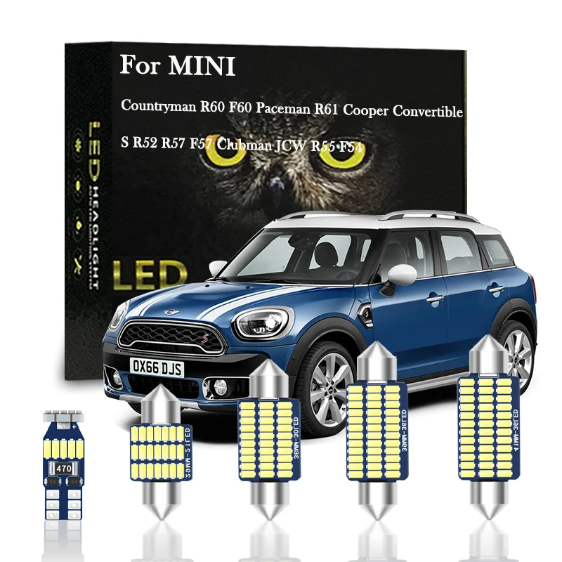 

Canbus Indoor LED For MINI Countryman R60 F60 Paceman R61 Cooper Convertible S R52 R57 F57 Clubman JCW R55 F54 2004-2021