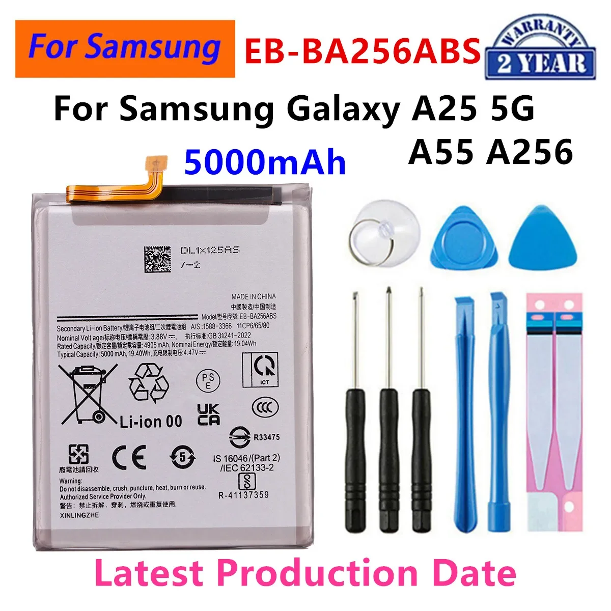 UVR EB-BA336ABY EB-BA166ABY EB-BA546ABY Akku für Samsung Galaxy A33 A53 A25 A13 5G /A15 A16 A24 4G 5G / A42 A72 A32 A54 A35 5G 5
