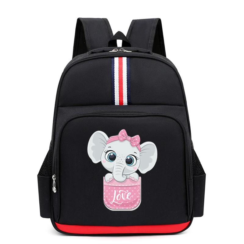 

Fashion Children School Bags Bowtie Elephant Print Kids Backpack Kindergarten Boys and Girls Book Bag Cartoon Animal Bagpack