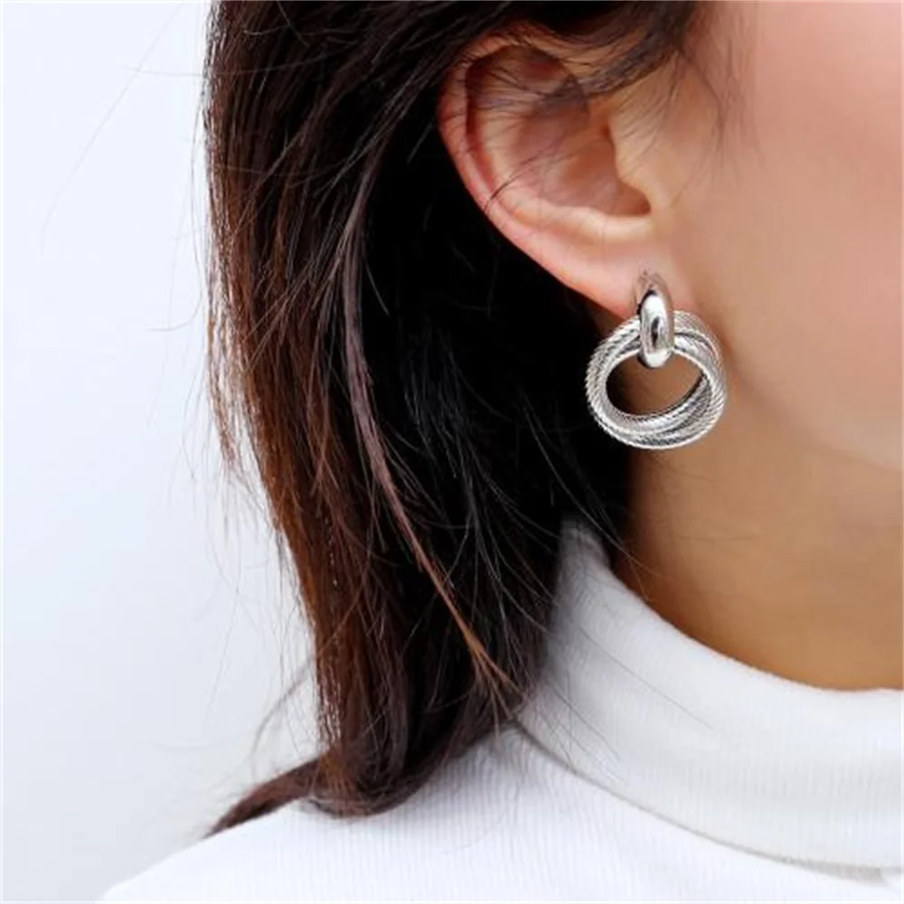 2023 New Metal Stud Earrings for Women Girl New Gothic Punk Simple Earrings Earrings