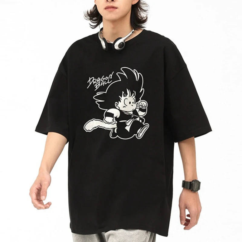 2026 New Dragon Ball Little Goku Print T-shirt Short Sleeve T-shirt Men's and Women's T-shirt Sports Fitness Men's T-shirt