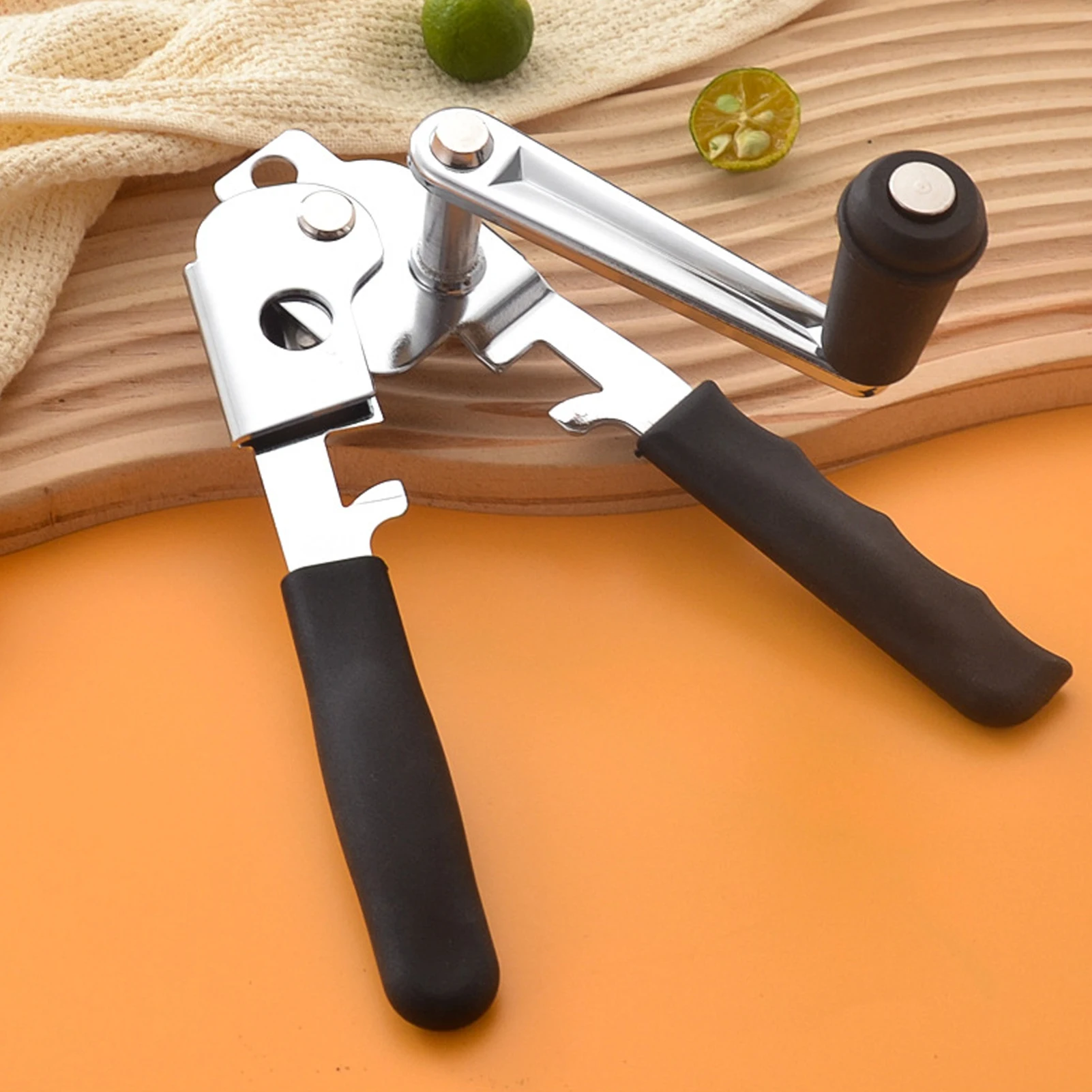 

Handheld Bottle Opener Hand Crank Kitchen Can Opener Comfortable Handle Multifunctional Stainless Steel Opener For Kitchen