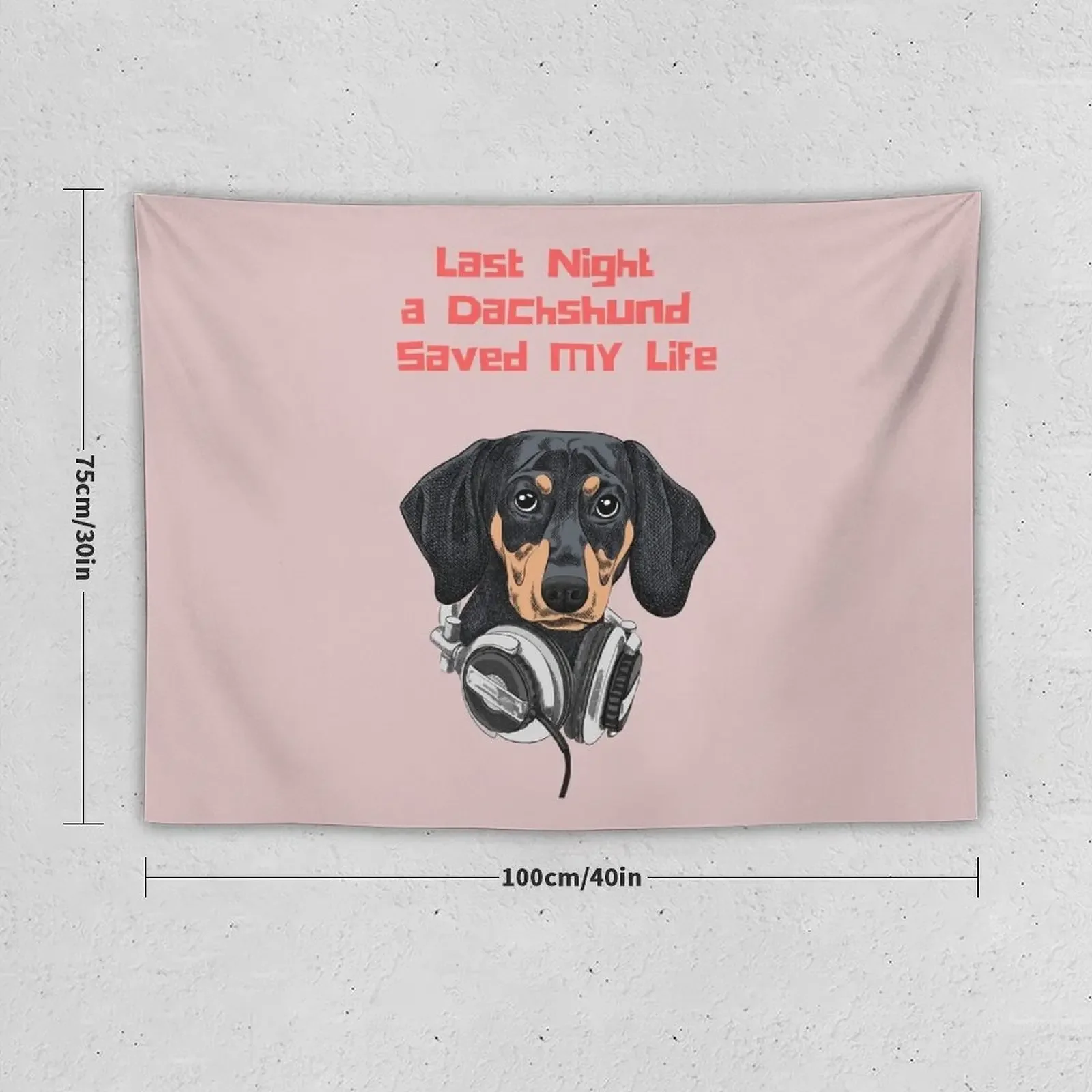 Last Night a Dachshund Saved My Life: Dachshund DJ shirt Tapestry Room Decorating Aesthetic Home Decor Aesthetic Tapestry