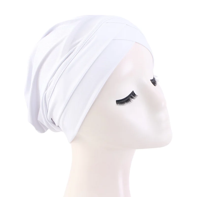 New Women cross muslim hijab inner hat Islamic UnderScarf Arab Wrap Chemo Bandana Muslim Scarf Hijab Bonnet Cap Indian Hat