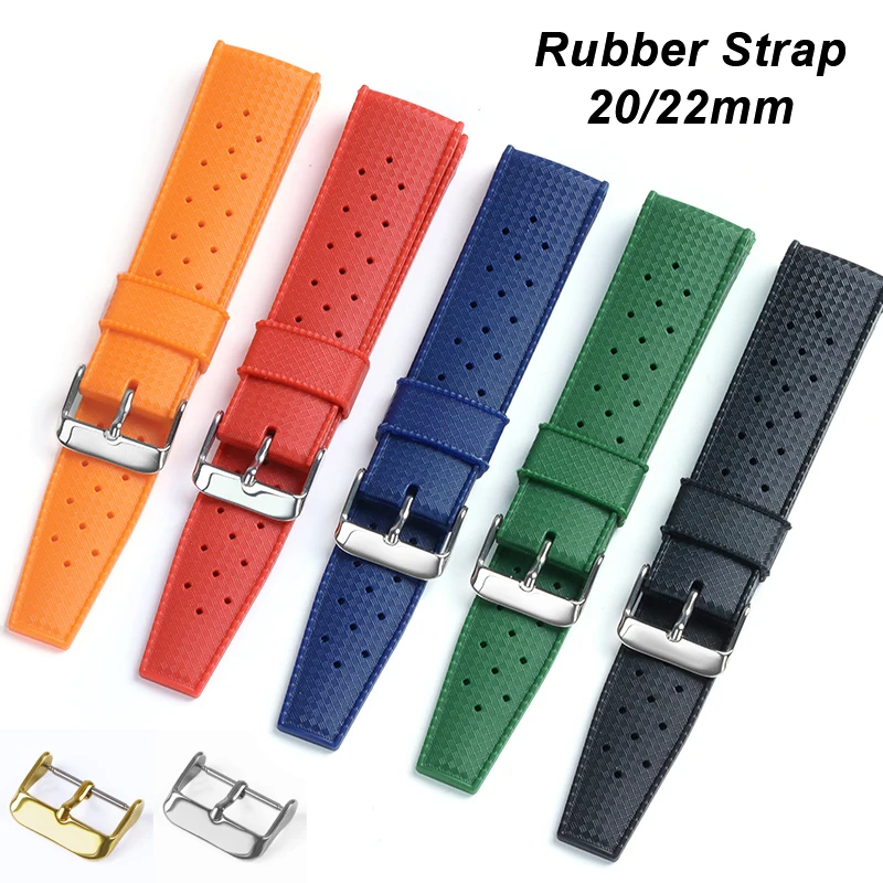 20mm 22mm New Tropical Rubber Strap for Seiko Watch Band for Citizen Silicone Tropic Wristband Watch Strap Waterproof Bracelet