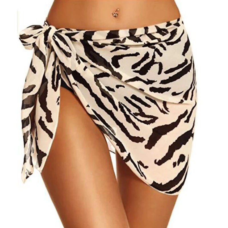 Mulheres malha preta roupa de banho bordado nó cobrir sheer beach wrap bikini brilhante envolve chiffon saia natação biquíni