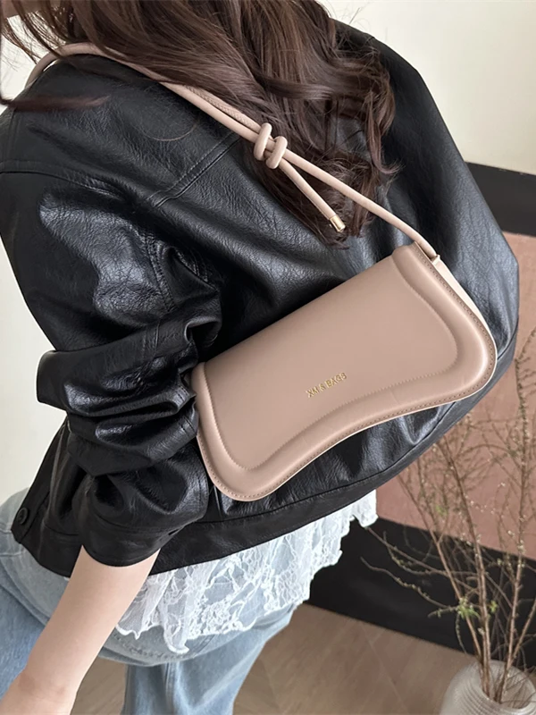 Fashionable Underarm Bag Women's Crossbody Shoulder Bag Soft PU Leather  Color Casual Style Spring Summer New Arrival
