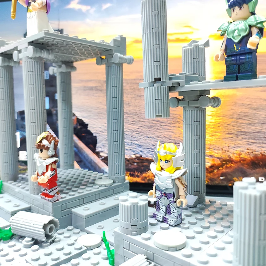 سانت سيا معبد أطلال النار ساعة المشهد مجموعة بنة زودياك الحمل ليو الدلو أثينا Shiryu ألعاب شخصيات الحركة الصغيرة #4