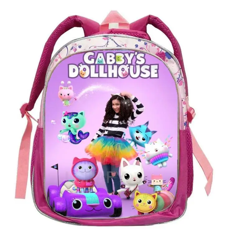 Sac à dos Gabby\'s Butter House pour filles, sacs d\'école de dessin animé pour enfants de la maternelle, sacs à dos pour enfants, 12 po
