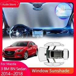 Full Cover Sunshades for Mazda 3 BM BN Axela Sedan 2014~2018 Sun Protecti Accessories Windows Visor Mats Rear Windshield Curtain