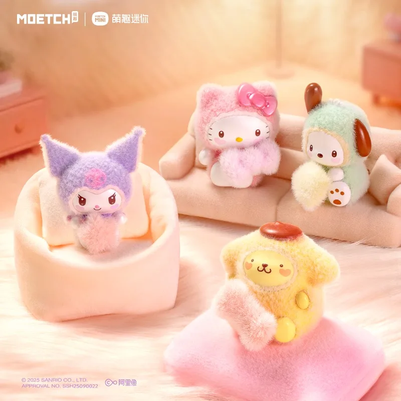 Moerch Sanrio Charaktere Blind Box Spielzeug Flocked-Serie Anime-Figur My Melody Hello Kitty Kuromi Puppen-Modell Spielzeuge – Detail 4