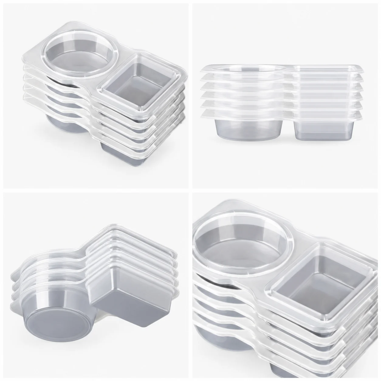 50개입 일회용 2칸 분리형 소스 컵, 투명 플라스틱 - Sauce Dipping Cup 리뷰 및 가격