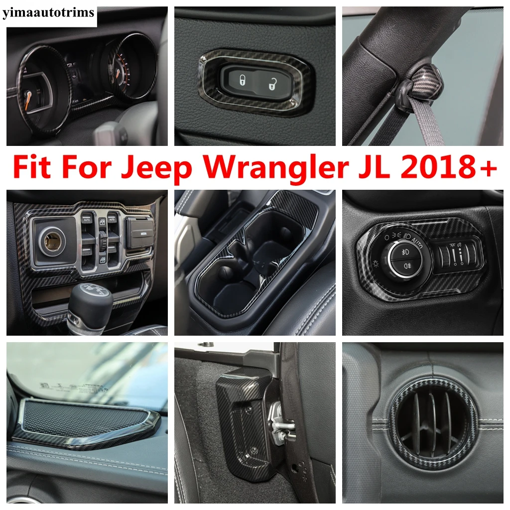 

Front Water Cup / Door Lock / Roof Speaker / Dashboard Frame / Central Air Vent Cover Accessories For Jeep Wrangler JL 2018-2022