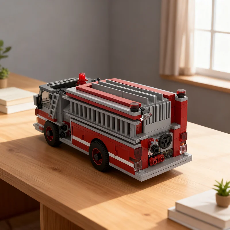 649pcs MOC City Fire Fire Engine Chicago Model Building Blocks Construction Christmas Gift Toy Idea Craft Display Collection