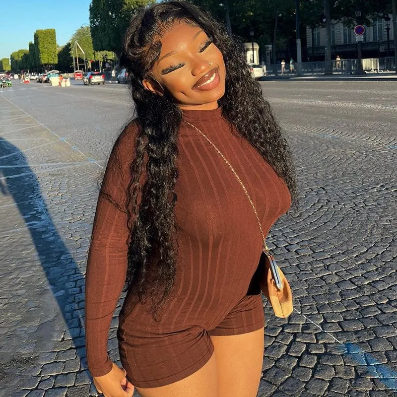 

Весна-Лето 2023: Женский модный повседневный спортивный комбинезон, облегающий, с длинным рукавом, универсальный, из полиэстера, для уличного стиля