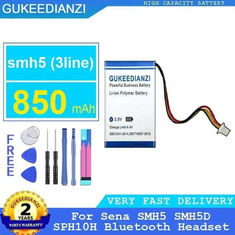 

Аккумулятор для наушников Sena SMH5 SMH5D SPH10H Bluetooth-гарнитура 3 линии 850 мАч долговечный