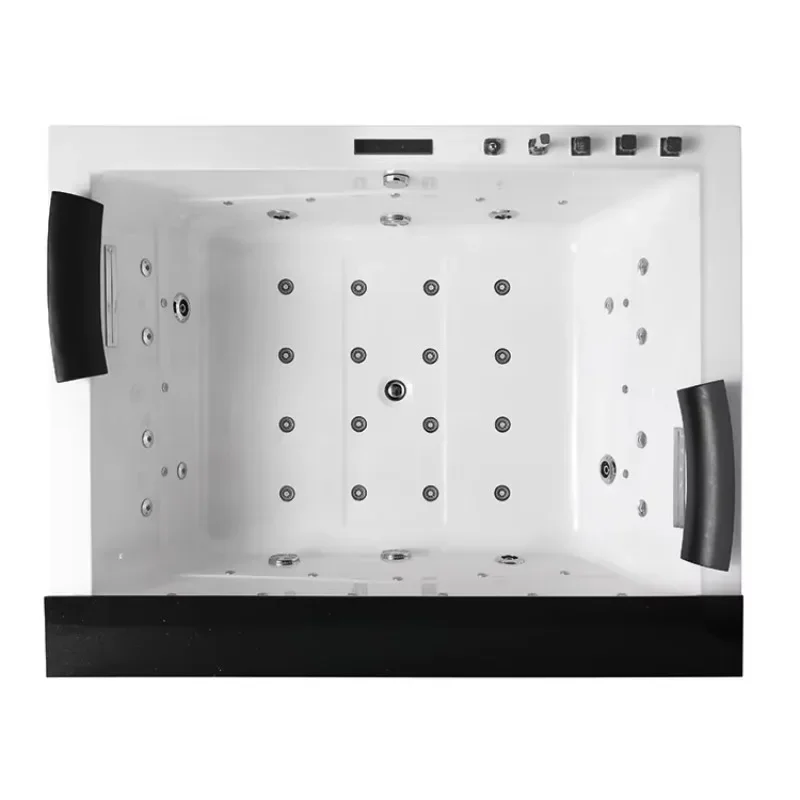 Luxury Waterfall Influent Massage Bathtub with Light Bubble Nozzle for 2 Person