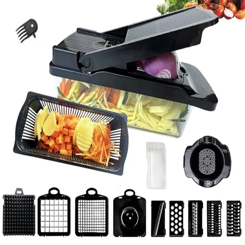 Multifunctional Vegetable Cutter Dicing Stainless Steel Slicing and Shredding Artifact Salad Kitchen Vegetable Cutter