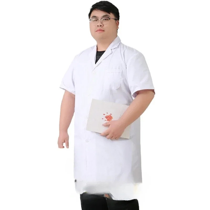 เสื้อคลุมสีขาวแขนยาวชุดหมอหญิงแขนสั้นพลัสไขมันพลัสพยาบาลการทดลองนักเรียน 100 กก.เสื้อผ้าทํางาน
