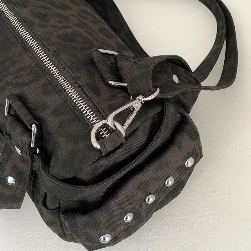 Vintage Bag Luxury Designer Leather Handbag Women's 2026 Korean Retro Leopard Print Crossbody Bags Tote Purse Ladies - view 4