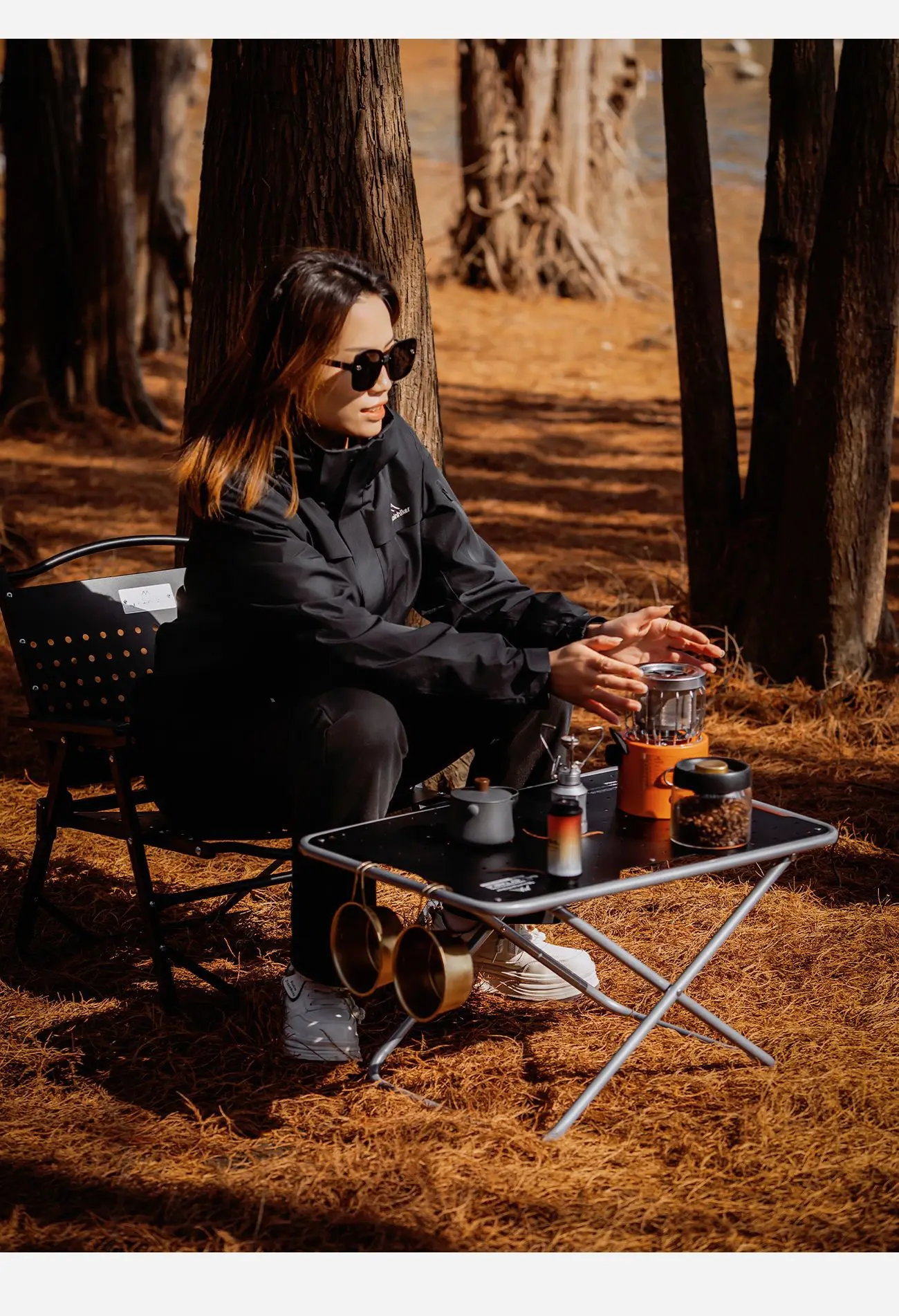 MOUNTAINHIKER Carbon Steel Outdoor Mini British Army Table Camping Lightweight Foldable Tactical Table Waterproof Picnic Table