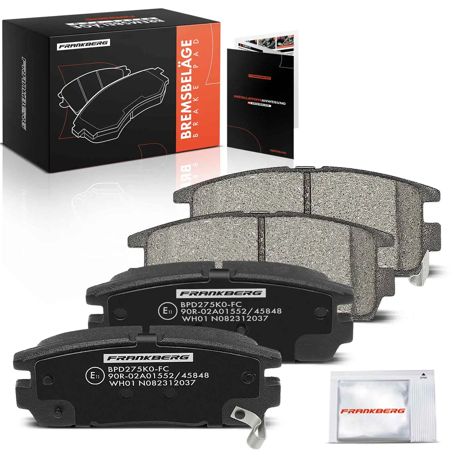 Plaquettes de frein arrière Frankberg 4x pour Opel Antara, Chevrolet Captiva Sport Van C100/C140, Années modèle 2006 et suivantes, Numéros OE 20801538, 4819239, 1605123