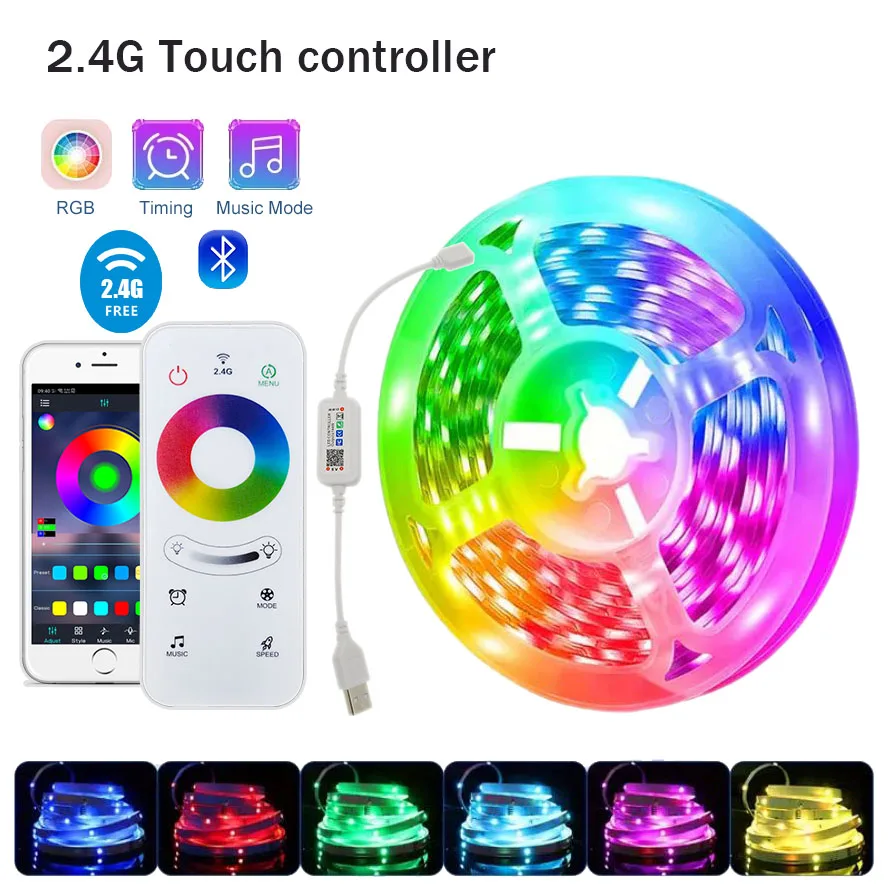 RGB Led Strip Lights 5m 10m 20m 30m Led Room Light with APP Control Flexible Ribbon Luces Led Tape for Room Bedroom Decoration, image 7