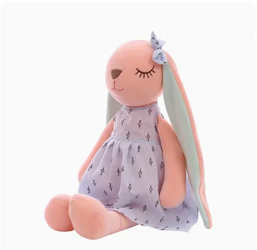 Brinquedos De Pelúcia De Coelho Orelha Longa Kawaii, boneca de pelúcia macia, lindo presente de aniversário, 35cm-55cm