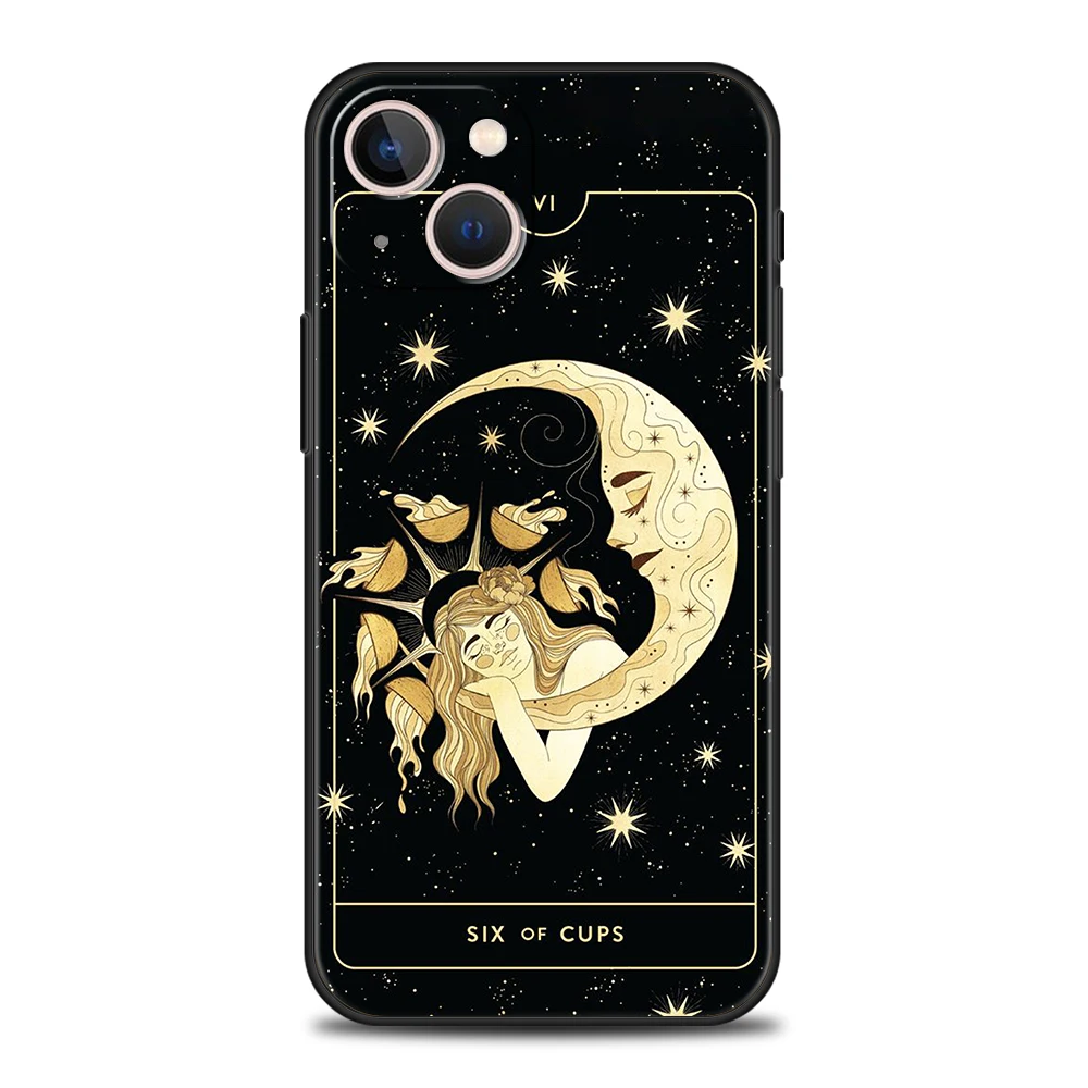 Witches Moon Tarot Mystery Totem Phone Case Cover for iPhone 16 15 14 13 12 11 Pro Max 7 8 Plus XR XS Silicone Shell Bags Capas