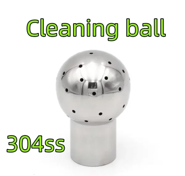 Internal thread cleaning ball nozzle, sanitary grade fixed thread flushing tank, spherical nozzle, 304SS