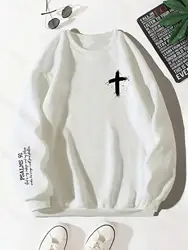 Cross & Bible-sudaderas con estampado de Salmos 91 para mujer, ropa Harajuku ajustada, jersey de talla grande, sudaderas informales con forro de piel