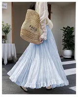 Elegant Pleated Skirt for Women with Elastic Waist Slim Fit A-Line Long Design Spring 2026 Fashion Trend - Image 2