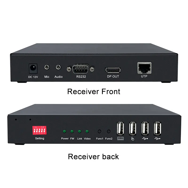 Extender KVM DP 4K 150m Melalui Kabel Cat5e/6/7, Extender Ethernet dengan Audio RS232 USB2.0