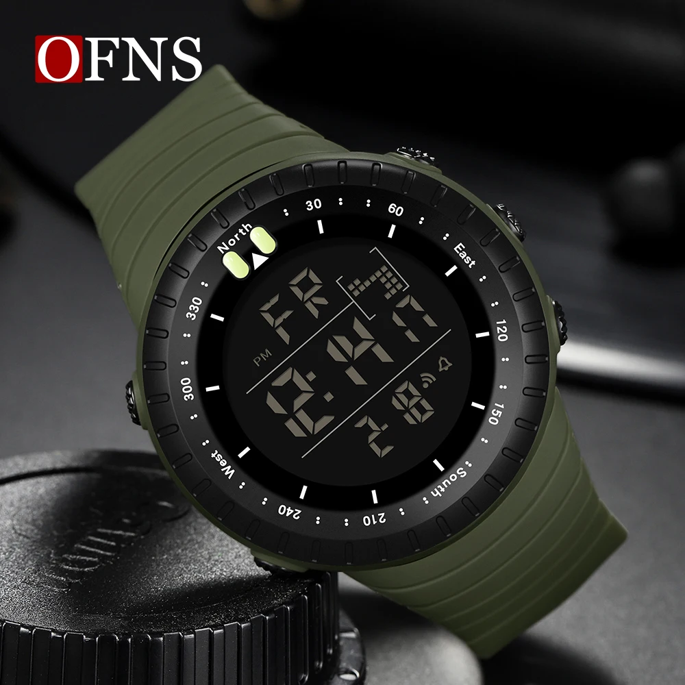 

OFNS 6071 Fashion Cool Light Digital Watch Simple and Multi functional Waterproof Electronic Watch Outdoor Sports Men's Watch