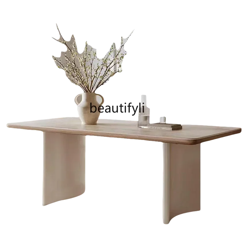 

FG28French cream wind tunnel slate dining table designer solid wood desk art negotiation table