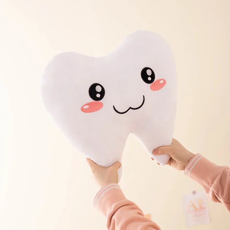 Zahn-Kuscheltier Aus Weichem Plüsch - Lustiges Kissen In Zahnform, 35 Cm, Geschenk Für Kinder Zur Zahnputzmotivation
