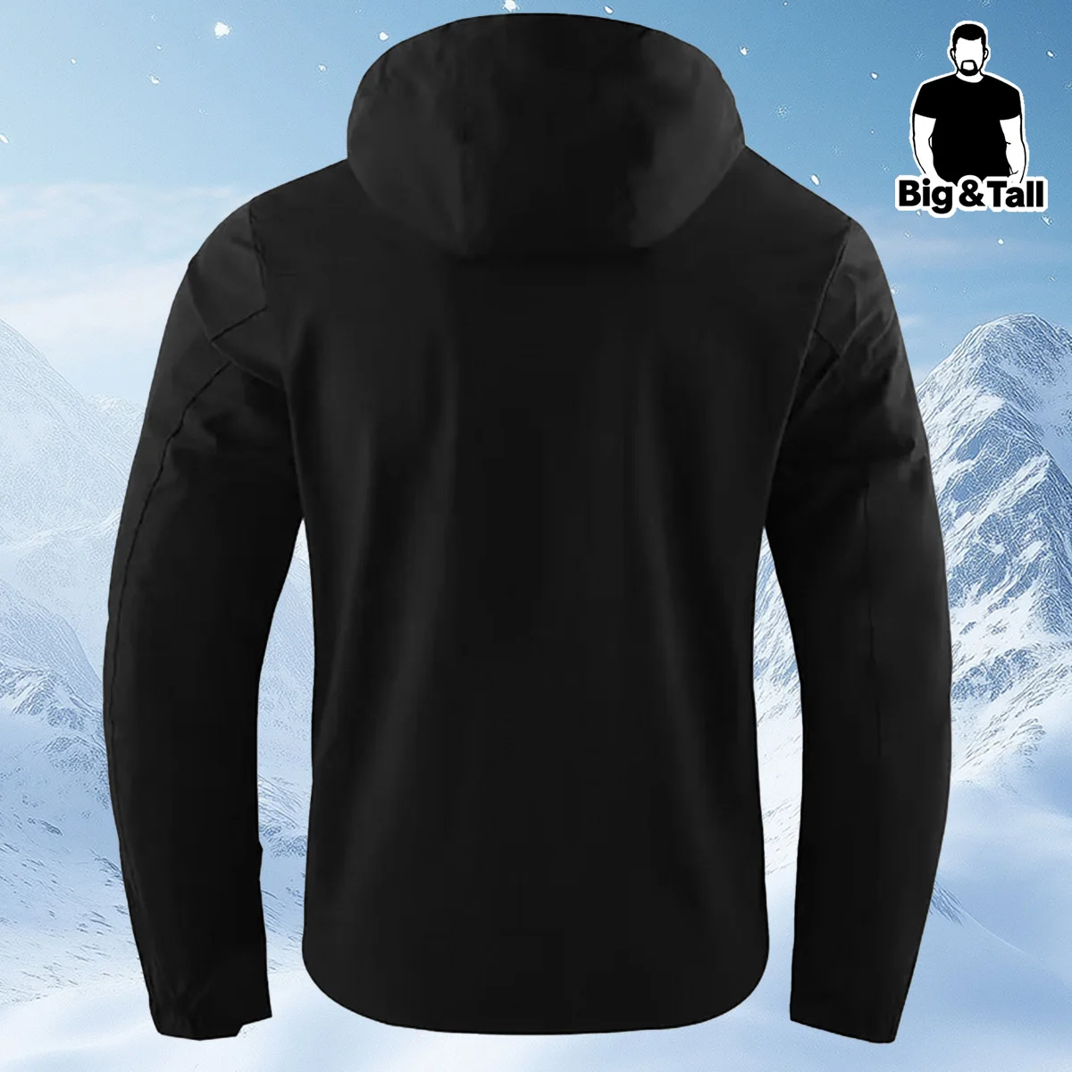 Jaket kerja pria ukuran besar dengan tudung dan tali serut, cocok untuk mendaki gunung, berbelanja, dan aktivitas sehari-hari.