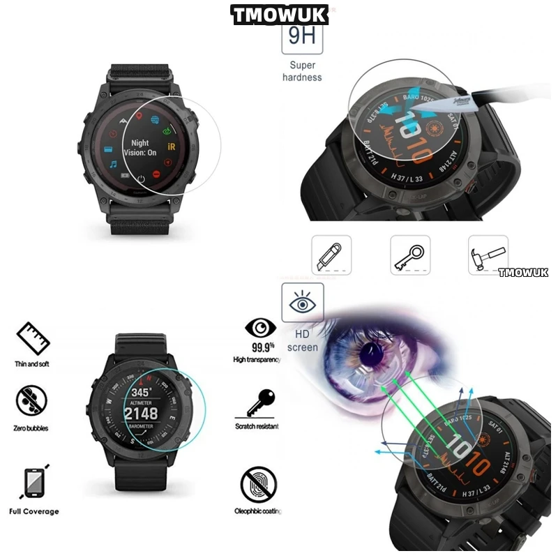 

​​Military Grade Screen Shield Cover For Garmin Tactix 7 Pro Tactix7 AMOLED Tactix 8 51mm Tactix8 47mm Glass 9H​​