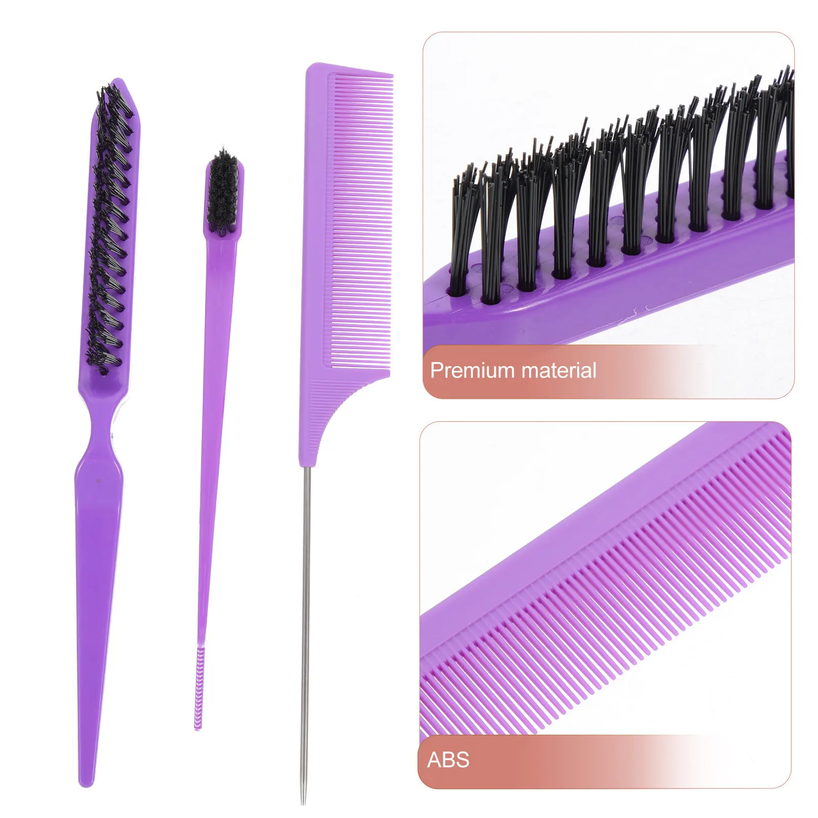 

1 set Pin Tail Professional Hair Styling Tool Detangling Set For Barber Scalp Three Row Haircutting Comb Plastic Fine Hair