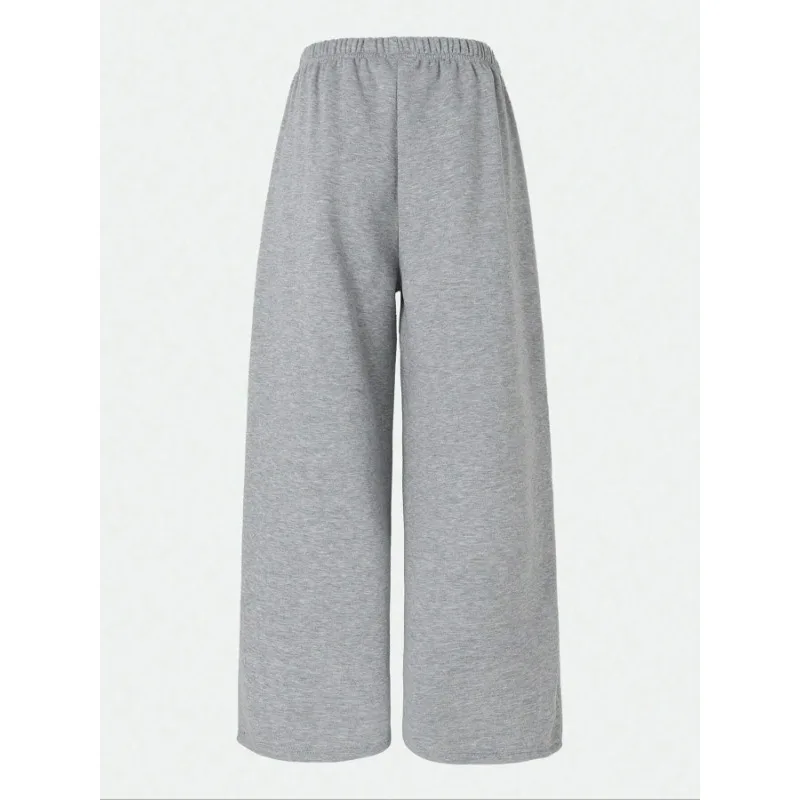 Plus Größe 1XL-5XL Damen Sportliche Hose mit weitem Bein Damen Sommer Dünne Hohe Taille Gerade Lose Schmale Lässige Bequeme Hose