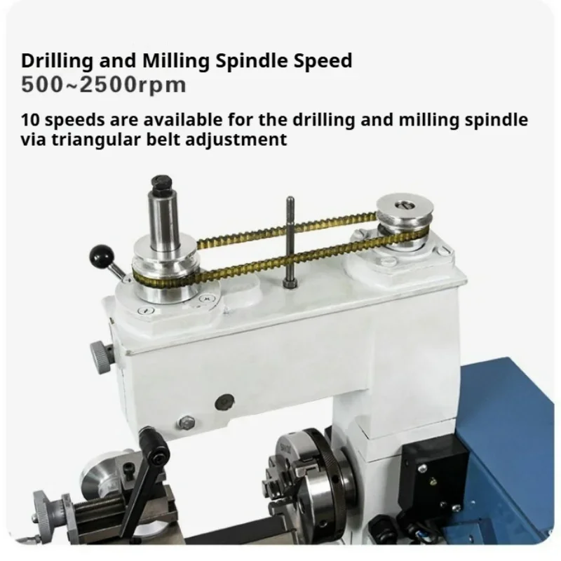 3-in-1 Mini Lathe Milling Drilling Combo Machine Multi Speed Benchtop Metal Working Lathe Mill Drill Combo
