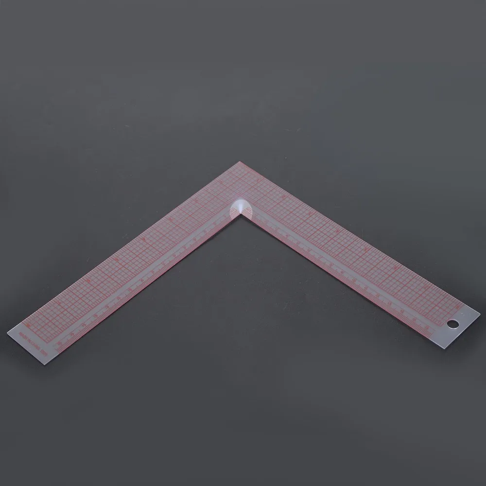 Measuring Tool 90 Degree Square Ruler Plastic Arc Line L-Shaped Ruler Right Angle Ruler DIY Craft
