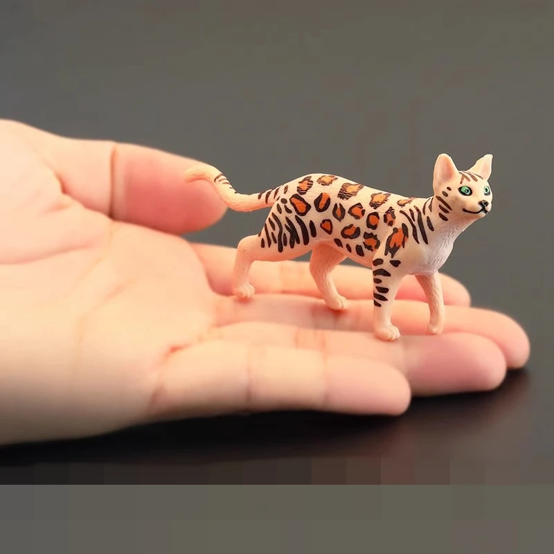 Realistic Bengal Cat Model Desktop Kitten Ornament Pet Asian Leopard Cats Home Decoration