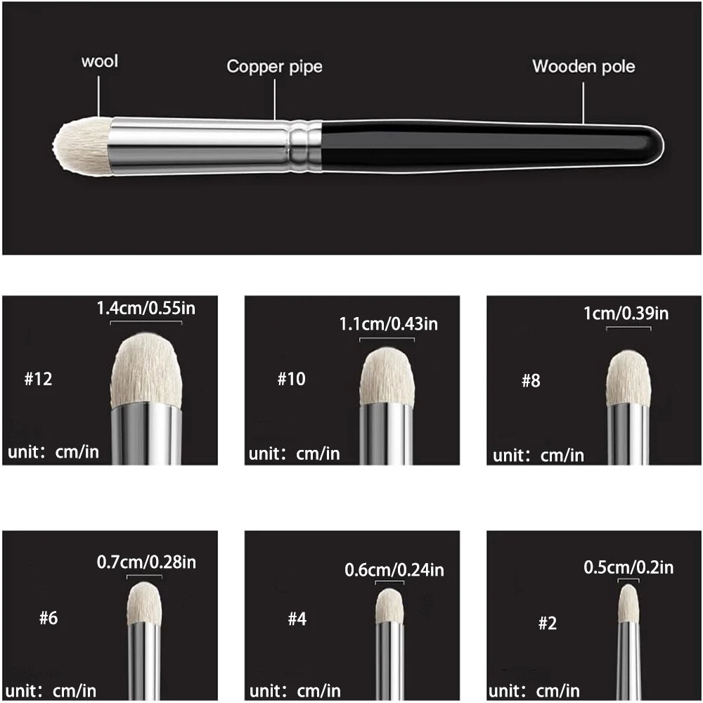 6Pcs/Set Dry Brush Miniature Painting Drybrush Professional Paint Brushes Goat Hair For Scale Models Figurines Craft Art Tool