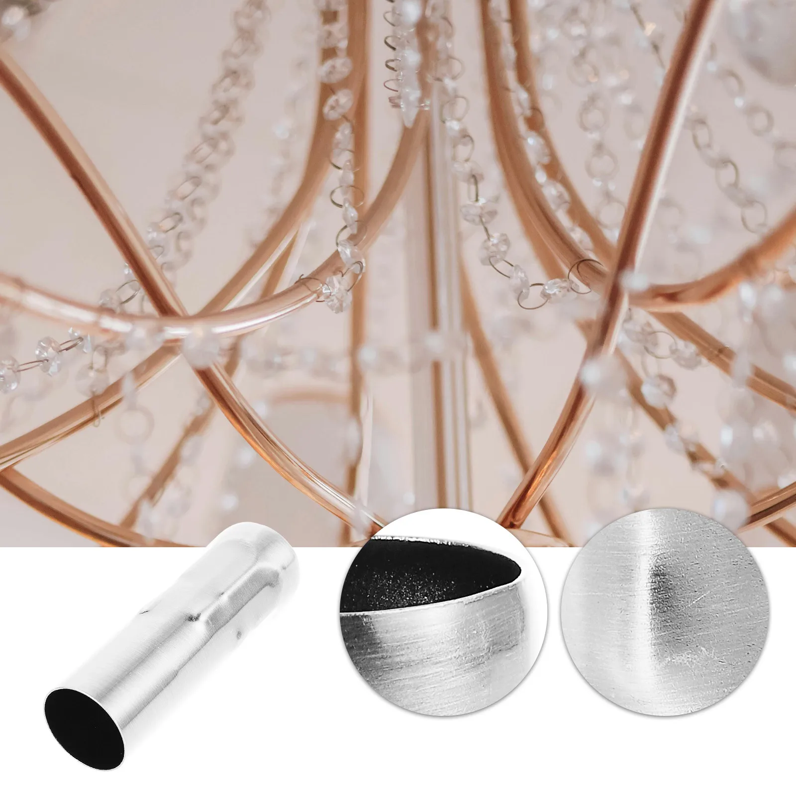 6Pcs E14 Lampe Halter Hülse Teardrop Design DIY Kronleuchter Zubehör Ersatzteile Beleuchtung